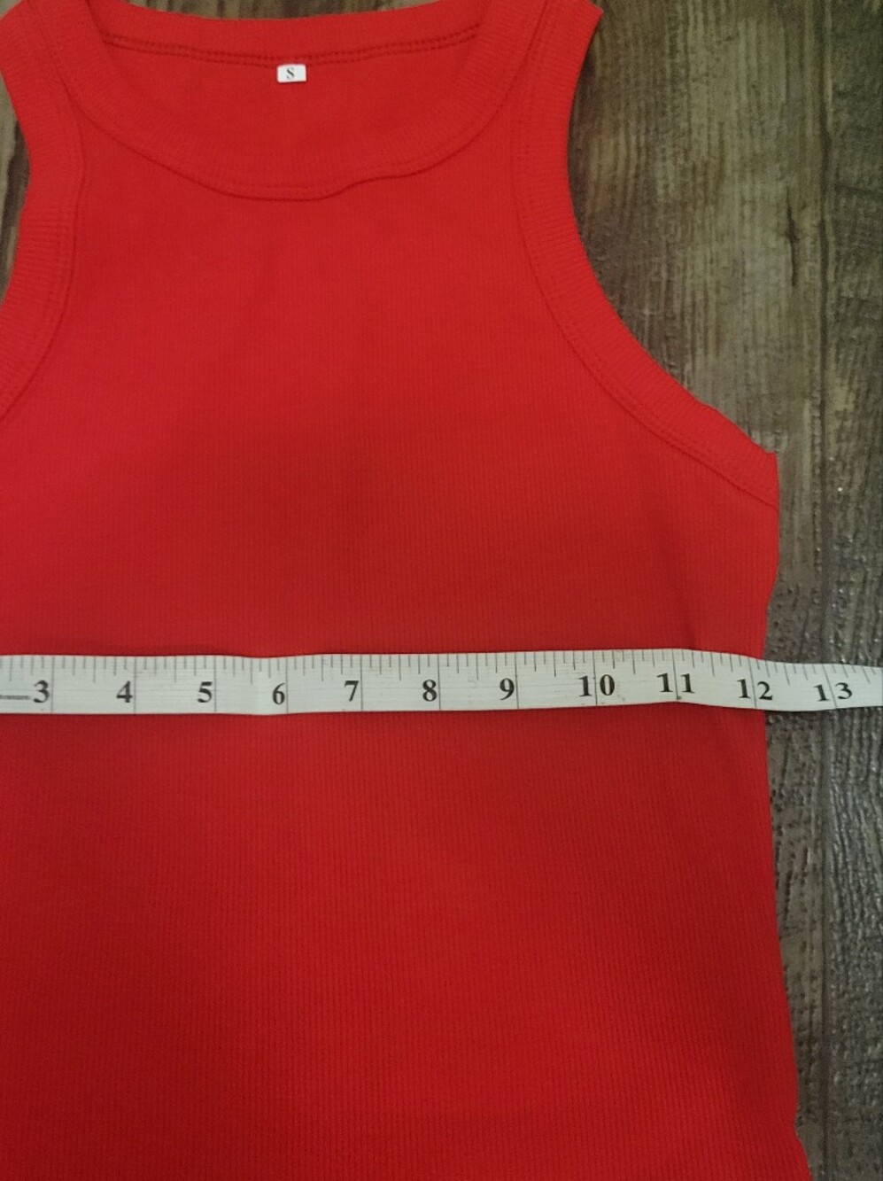 Classic Ribbed Tank Top - Red - Picture 5 of 6